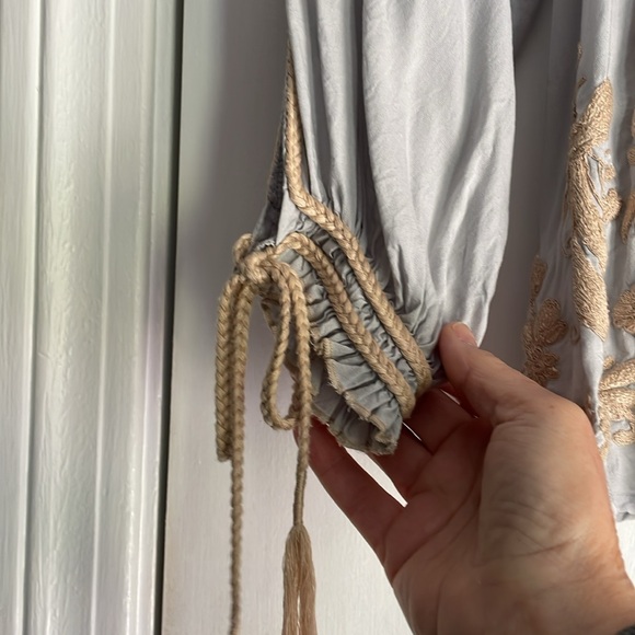 Lucky Brand Boho Embroidered Popover Blouse XS - Picture 5 of 8